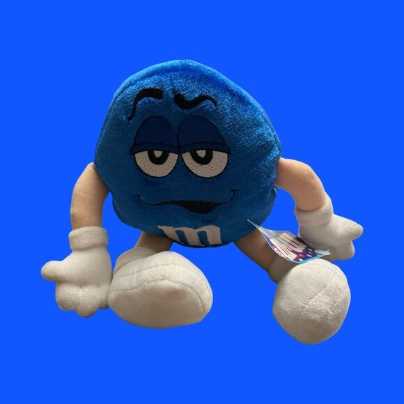 NWT M&M Velvety Blue Character Stuffed Beanie Plush Toy Collectible 13” - Picture 1 of 5